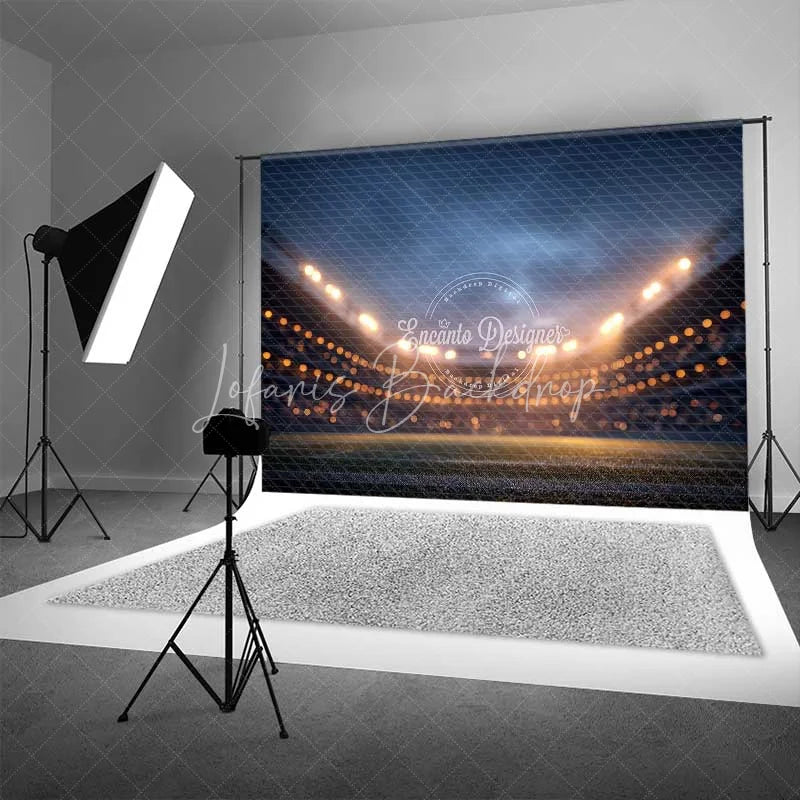 Lofaris Sports Stadium Night Game Backdrop Bright Lights Bokeh Effect Dynamic Event Photography