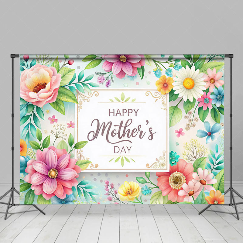 Lofaris Spring Blooming Flowers Happy Mothers Day Backdrop