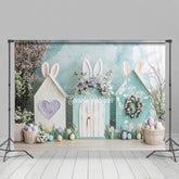 Lofaris Spring Blue Cloud Wall Bunny Hutch Easter Backdrop