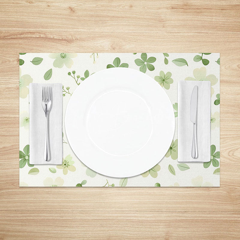 Lofaris Spring Boho Floral Placemats Set of 4 Fresh Green Botanical Print for Kitchen and Dining Table Decor