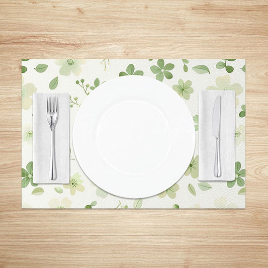 Lofaris Spring Boho Floral Placemats Set of 4 Fresh Green Botanical Print for Kitchen and Dining Table Decor