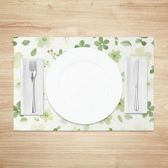 Lofaris Spring Boho Floral Placemats Set of 4 Fresh Green Botanical Print for Kitchen and Dining Table Decor