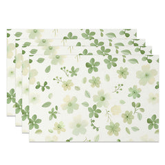 Lofaris Spring Boho Floral Placemats Set of 4 Fresh Green Botanical Print for Kitchen and Dining Table Decor