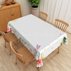 Lofaris Spring Butterfly Flowers Rectangular Tablecloth