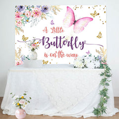 Lofaris Spring Color Floral Butterfly Baby Shower Backdrop