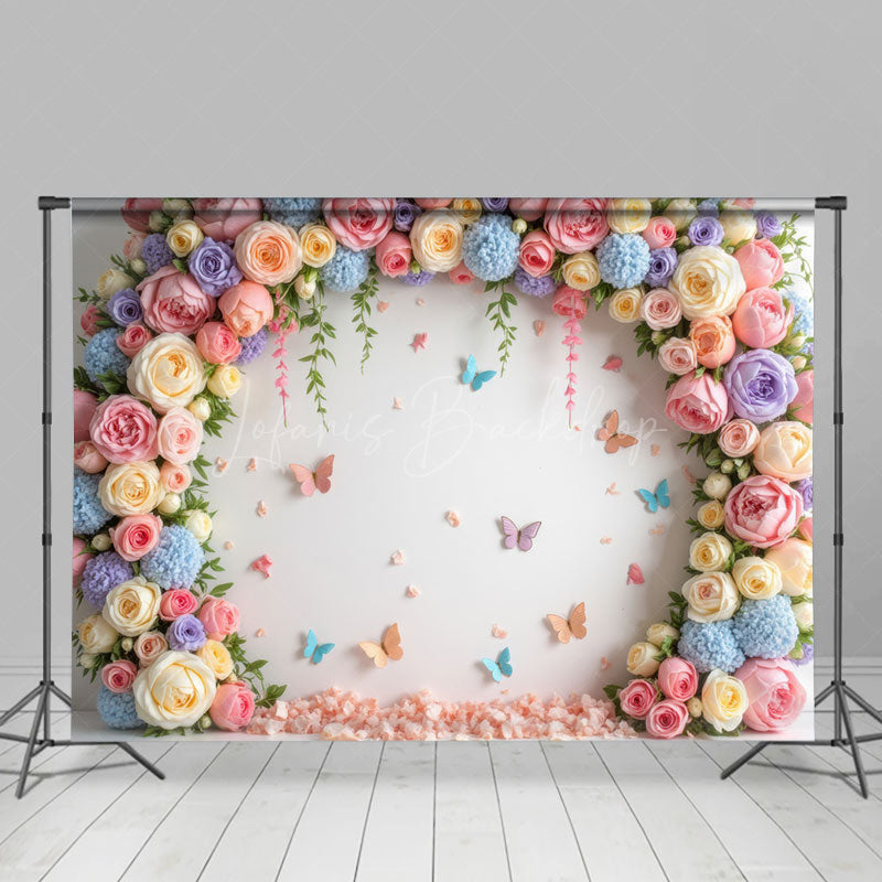 Lofaris Spring Color Floral Butterfly Wall Room Set Backdrop