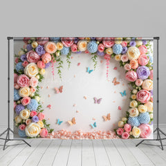 Lofaris Spring Color Floral Butterfly Wall Room Set Backdrop