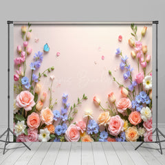 Lofaris Spring Color Floral Butterfly Wall Room Set Backdrop