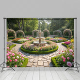 Lofaris Spring Color Floral Garden Fountain Wedding Backdrop
