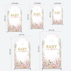 Lofaris Spring Colorful Floral Baby In Bloom Arch Backdrop