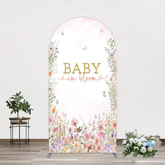 Lofaris Spring Colorful Floral Baby In Bloom Arch Backdrop