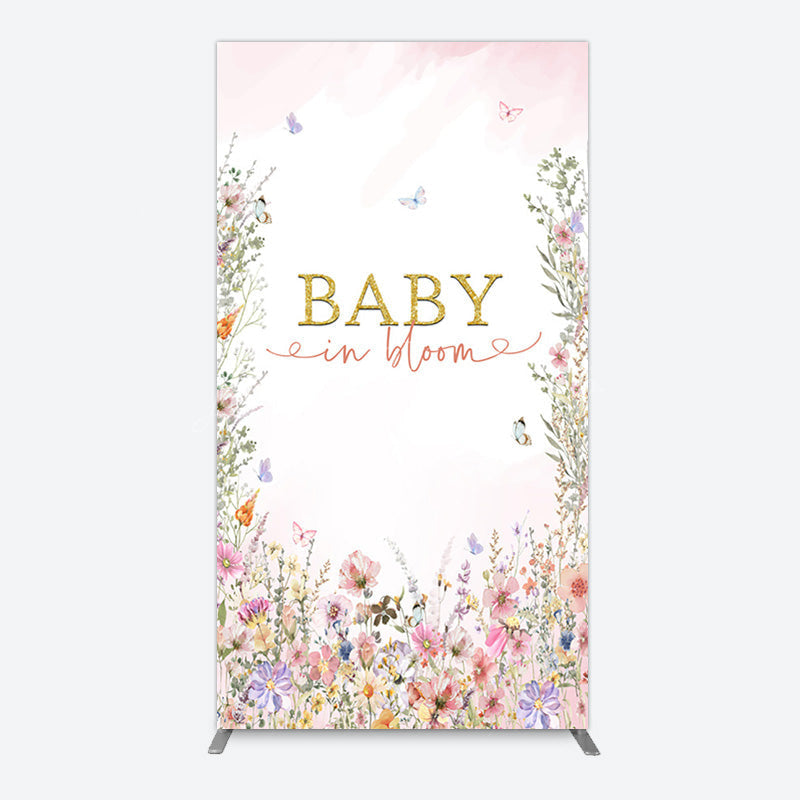 Lofaris Spring Colorful Floral Baby In Bloom Rectangle Backdrop