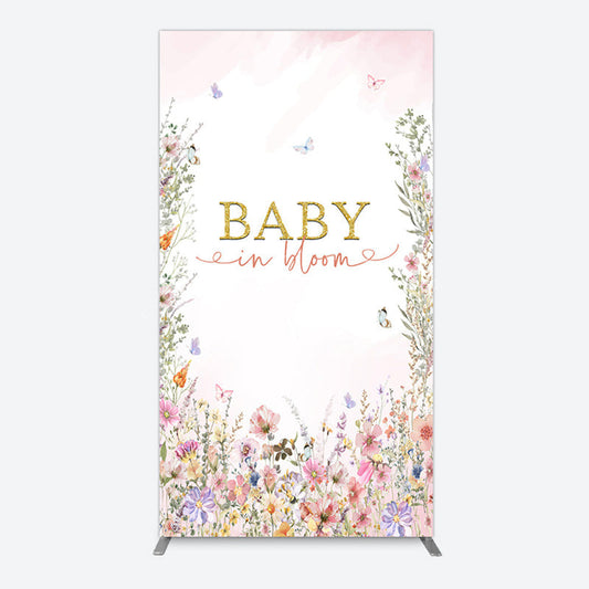 Lofaris Spring Colorful Floral Baby In Bloom Rectangle Backdrop