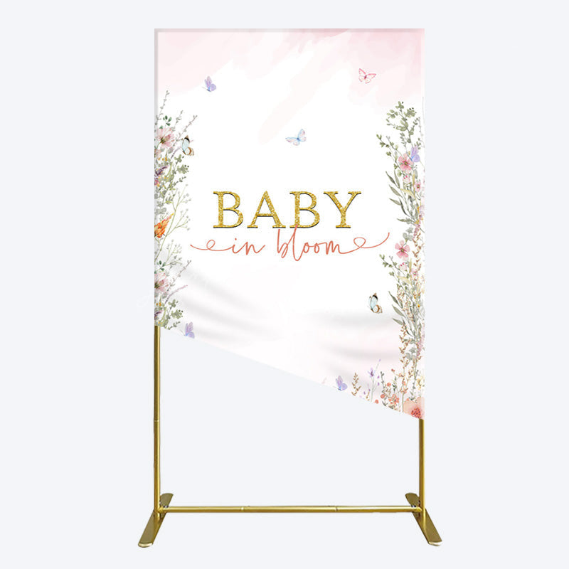 Lofaris Spring Colorful Floral Baby In Bloom Rectangle Backdrop