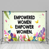 Lofaris Spring Colorful Floral Black Empower Women Backdrop