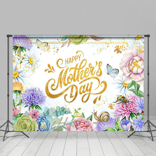 Lofaris Spring Colorful Floral Happy Mothers Day Backdrop
