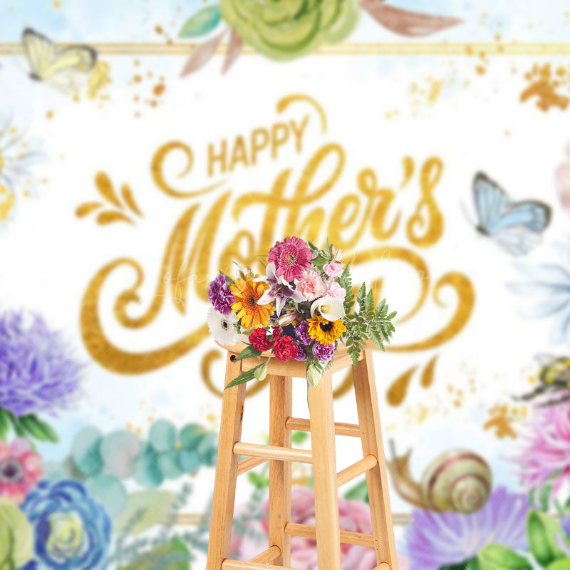 Lofaris Spring Colorful Floral Happy Mothers Day Backdrop