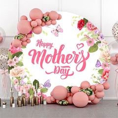 Lofaris Spring Colorful Floral Round Mothers Day Backdrop