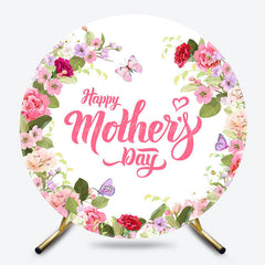 Lofaris Spring Colorful Floral Round Mothers Day Backdrop