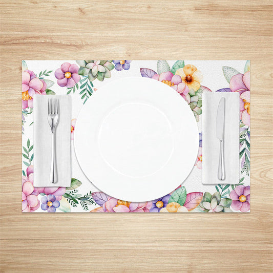 Lofaris Spring Colorful Floral Unicorn Set of 4 Placemats