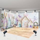 Lofaris Spring Colorful Rabbit Hutch Easter Room Set Backdrop