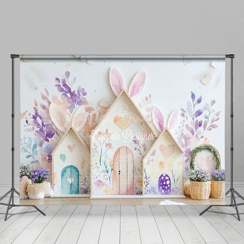 Lofaris Spring Colorful Rabbit Hutch Easter Room Set Backdrop