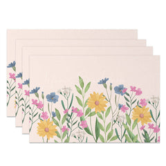 Lofaris Spring Colorful Wild Floral Dining Set of 4 Placemats