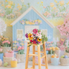 Lofaris Spring Fairy Colorful Floral House Easter Backdrop