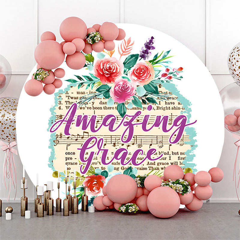 Lofaris Spring Floral Amazing Grace Round Easter Backdrop