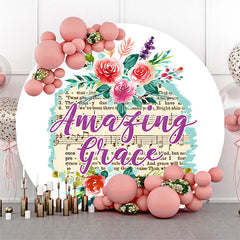 Lofaris Spring Floral Amazing Grace Round Easter Backdrop