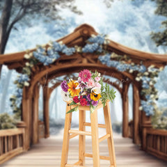 Lofaris Spring Floral Arch Forest Wedding Photo Backdrop