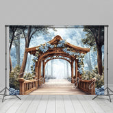 Lofaris Spring Floral Arch Forest Wedding Photo Backdrop
