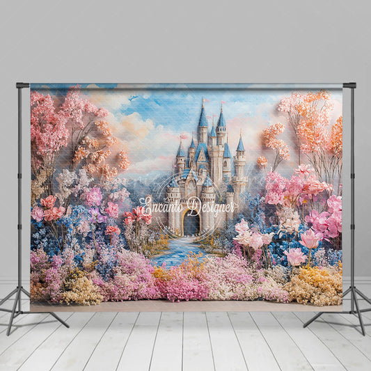Lofaris Spring Floral Castle Sweet Fine Art Wedding Backdrop