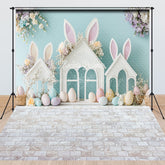 Lofaris Spring Floral Eggs Bunny Easter Combo Set Backdrop