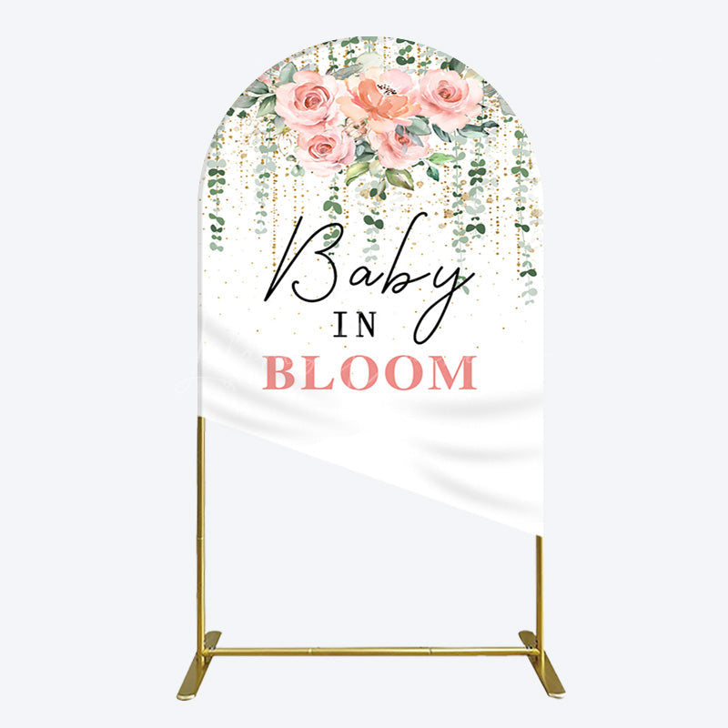 Lofaris Spring Floral Greenery Baby In Bloom Arch Backdrop