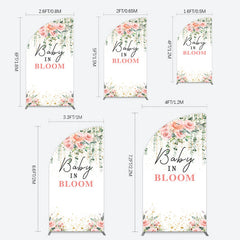 Lofaris Spring Floral Greenery Baby In Bloom Half Moon Arch Backdrop