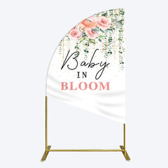 Lofaris Spring Floral Greenery Baby In Bloom Half Moon Arch Backdrop