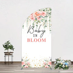 Lofaris Spring Floral Greenery Baby In Bloom Half Moon Arch Backdrop