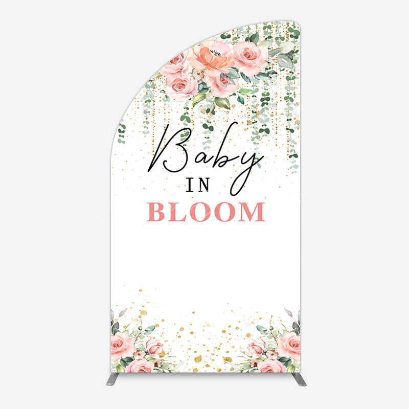 Lofaris Spring Floral Greenery Baby In Bloom Half Moon Arch Backdrop