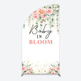 Lofaris Spring Floral Greenery Baby In Bloom Half Moon Arch Backdrop