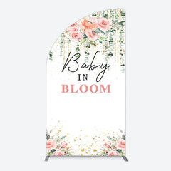 Lofaris Spring Floral Greenery Baby In Bloom Half Moon Arch Backdrop