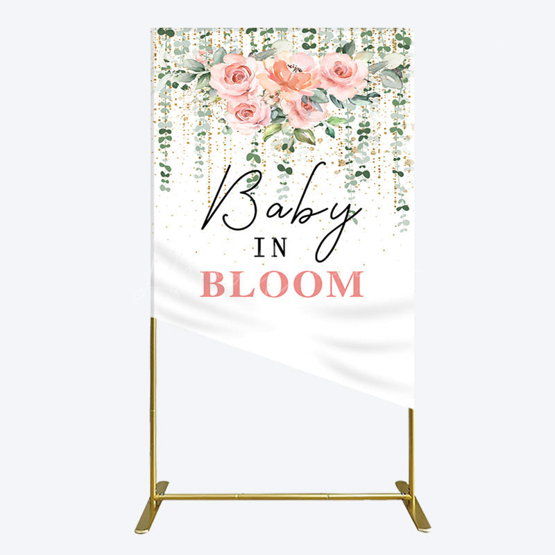 Lofaris Spring Floral Greenery Baby In Bloom Rectangle Backdrop