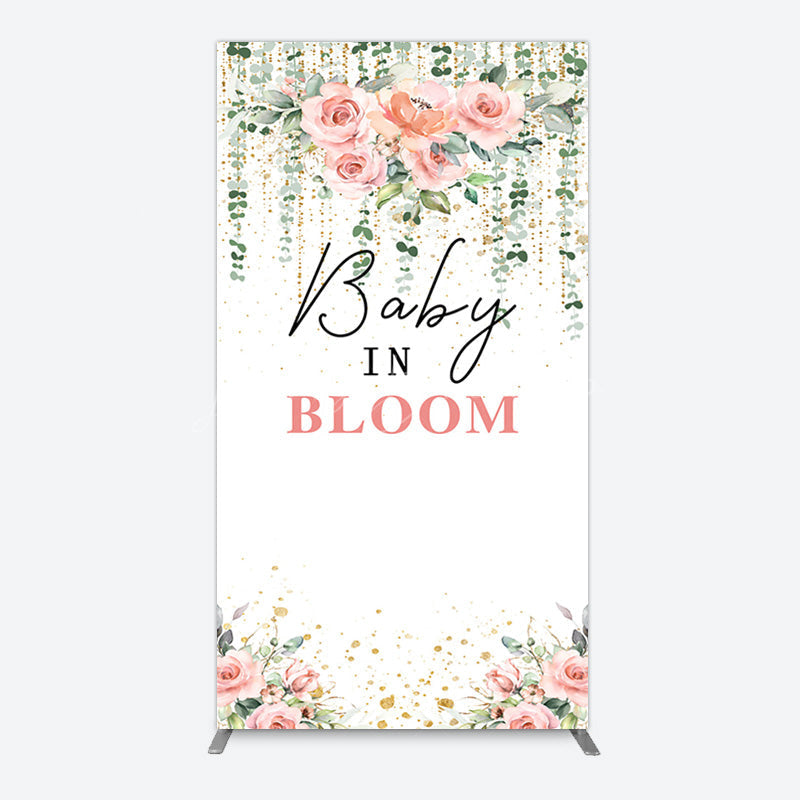Lofaris Spring Floral Greenery Baby In Bloom Rectangle Backdrop