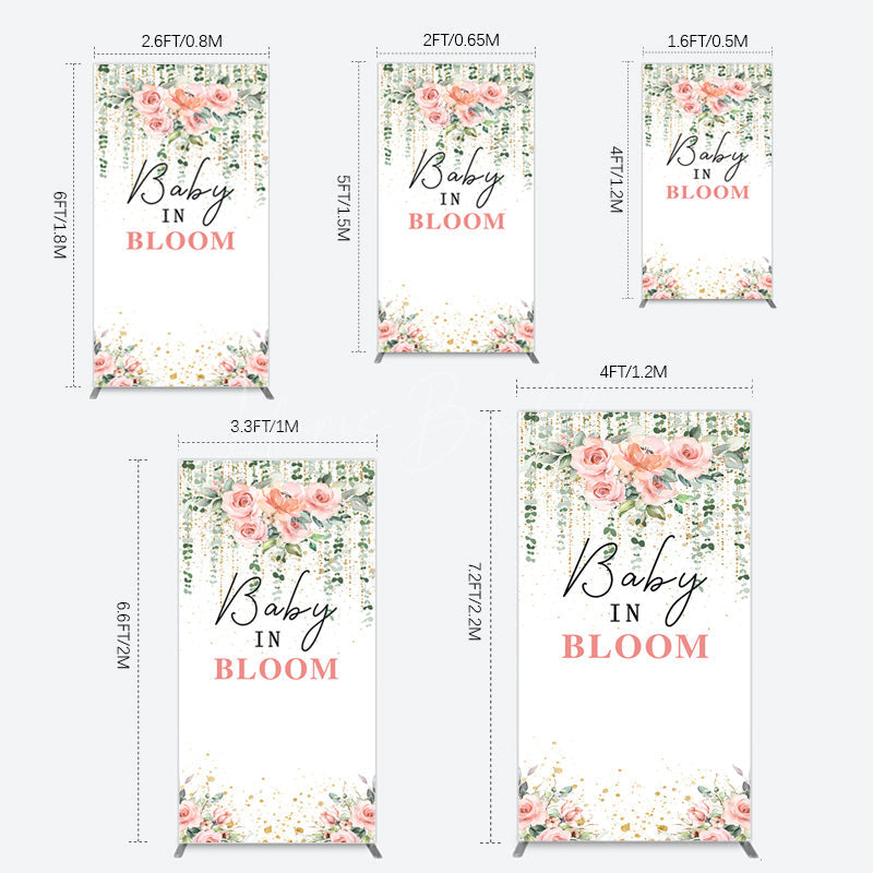 Lofaris Spring Floral Greenery Baby In Bloom Rectangle Backdrop