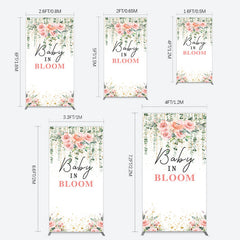 Lofaris Spring Floral Greenery Baby In Bloom Rectangle Backdrop