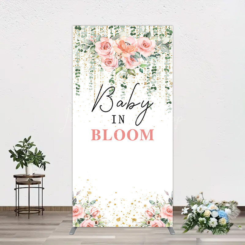 Lofaris Spring Floral Greenery Baby In Bloom Rectangle Backdrop