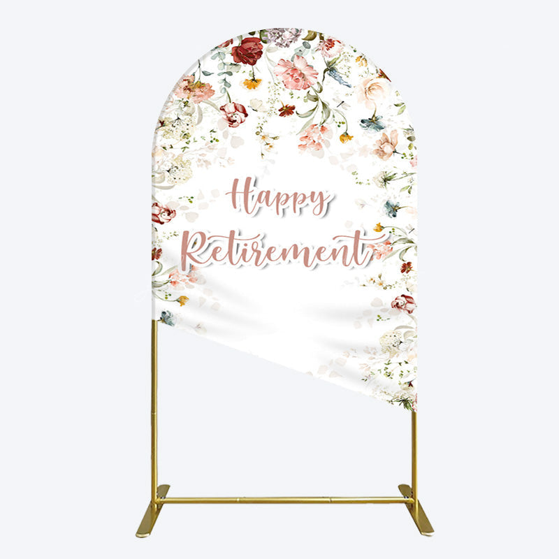 Lofaris Spring Floral Greenery Happy Retirement Arch Backdrop