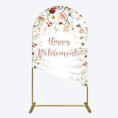 Lofaris Spring Floral Greenery Happy Retirement Arch Backdrop