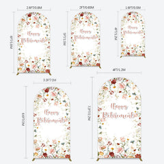 Lofaris Spring Floral Greenery Happy Retirement Arch Backdrop