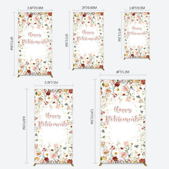 Lofaris Spring Floral Greenery Happy Retirement Rectangle Backdrop